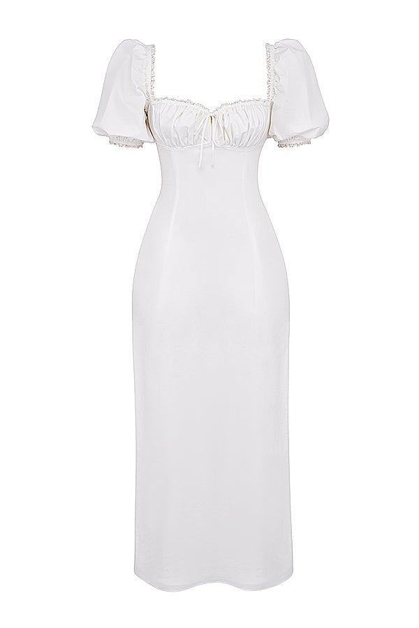 White Puff Sleeve Dress