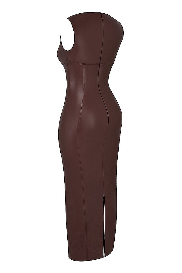 Cocoa Leather Maxi Dress